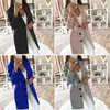 Cappotto da ufficio per pendolari in lana da donna Top vintage di classe Cappotto casual Colletto a maniche lunghe da donna Miscele da donna d'affari