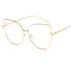 Groothandel-aloz MICC Hoge kwaliteit OVERSIZE Dames Metalen Cat Eye Bril Frame Merk Desigashion Heren Duidelijke Lens Brillen UV400 A150