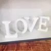 Witte houten brief Engels alfabet diy gepersonaliseerde naam ontwerp kunst vaartuigen gratis hartstaand hart bruiloft thuis decor