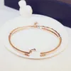 Nieuwe Mode ins Luxe Designer Multi Layer Super Glinsterende Diamant Rose Gold Bangle Armband voor Vrouw Meisjes 19 cm met schattige charme