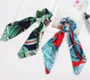 Blommig leopard scrunchies hår halsduk elastiska boho streamers bow hårrep slipsar scrunchie hästsvanshållare för hårtillbehör 30 c4300424