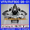 Kropp för Honda Interceptor VFR800R VFR800 1998 1999 2000 2001 259HM.43 VFR 800RR VFR 800 RR Repsol Silver VFR800RR 98 99 00 01 Fairing Kit