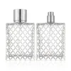 High Quality 100ml flat square perfume spray bottle glass cosmetic containers empty glass bottle with spray mist cap