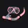 Adult Swimming Scuba Semi-dry Snorkel Breath Tube + Diving Mask Glass Lens Set nieuwe collectie