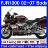 Kit för Yamaha FJR1300A 2001 2002 2003 2004 2005 2006 2007 2AAHM.36 FJR 1300 FJR-1300 FJR1300 Mörkröd Stock 01 02 03 04 05 06 07 Fairings