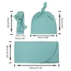 3 Pcs/set Maternal and Child Supplies Baby Swaddle Newborn Wrap Cap Headband Photography Photo Props Blanket Hat