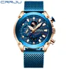 CWP Top Brand Crrju Men Watches Sports Chronograph كاملة