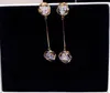 Créateur de mode super scintillant luxe diamant zircon long pendentif exquis balancent lustre boucles d'oreilles pour femme filles