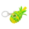 Pineapple Silicone Glass Water Bong Smoking Pipe Portable Smoke Pipes Glass Bowl Oil Burner Wax Rig 71mm Tobacco Hookah With Keychain SP234