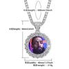 Collier pendentif solide avec médaillons de mémoire de photo personnalisés avec chaîne de tennis de 4 mm Bijoux Hip Hop Chaînes de zircon cubique personnalisées Cadeau