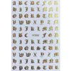 Ny 3D Gold Black White Nail Sticker Självhäftande DIY Charm Lable Letter For Nails Decals Manicure Nail Art Decal Bästa kvalitet