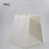 Opakowanie prezentowe 30pcs Whitebrown Kraft Paper Bag Małe torby z uchwytami Pakowanie Opakowanie ciasteczka na Wykaz 15x15x17cm12037952