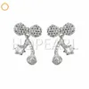 Orecchini con zirconi scintillanti dal design adorabile per donne e ragazze, montanti perle in argento sterling 925, 5 paia