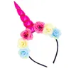 New Brand Cute Kids Women Sweet Flower Unicorn Horn Hair Band Headband Birthday Party Flower Floral Headwear Crown1122333