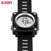 Ezon l012 moda masculina casual quadrado relógio digital esportes à prova d 'água multifuncional cronômetro de cronômetro relógios de compasso