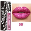 Laser crânio designer diamante cor brilho labial metal brilhante sexy cores batom 35ml 8 cores senhora lábios maquiagem acessórios4204318