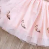 Baby Girls Flamingo Dress 2019夏の子供フラミンゴスパンコールノースリーブベストガーゼドレス子供ファッションピンクプリンセスパーティードレス