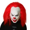 Red Hair Scary Latex 1990 Stephen Kings It Clown Pennywise Party Mask Dress Cosplay Costume Joker Palhaço Máscaras