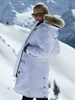 Persoonlijkheid verdikking vrouwen ontwerper winterjassen haarkraag decoratie mode jas middelgrote lengte damesjassen met bont