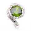 Nyaste ringar för Kvinna Natural PeridoT 925 Sterling Silver Plated Round Green Olive 10 st Xmas Holiday Gift Gratis frakt