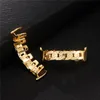 Hip Hop Jewelry Mens Diamond Grillz Teeth Gold Plated Iced Out CZ Cuban Chain Grills Fashion Rapper Men Fashion Accessories