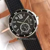 Nouveau W7100055 montres automatiques pour hommes 42mm cadran noir bracelet en caoutchouc noir haute qualité pas cher montres de sport pour hommes cadeau d'anniversaire parfait