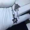 Vecalon Charm Star Shape Pendant 925 Sterling Silver Diamond Bröllopsängor med halsband för kvinnor Brud Smycken Gift