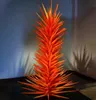 Now Trending Hand Blown Glass Tree Floor Lamp Orange Murano Blown Glass Conifer Sculpture for Party Garden Art Decoration