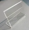 Various Middle Size T1.2mm Clear Acrylic Plastic Sign Display Paper Label Card Price Tag Holder L Shaped Stand Horizontal On Table 20pcs