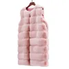 2019 New Fashion Womens Faux Fur Coat Winter Coat Women Waist Fur Gilet Women's Jacket Warmer Vest Ladies Outwear #1016