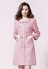 Vrouwen herfst winter tweed jurk luxe ontwerper roze tweedy jurken imperium aline jas pocket jurk office lady werkvestido jurken3445252