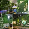 Sztuczna Zielona Roślina Faux Greenery Lawn DIY Dla Domu Ogród Ściany Kształtowanie Kształtowanie Plastikowe Trawniki Sklep Drzwi Trawy Trawa 600 * 400mm