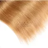 Mongolie droite 1B/27 # extensions de cheveux humains Ombre cheveux raides tisse 10 "à 24" vierge brésilien