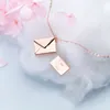 Toyoosky äkta 925 Sterling Silver Pendant Necklace Women Envelope Lover Letter Pendant Presents To Girlfriend4084105