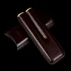 Braune Farbe und schwarze Farbleder -Lederhalter 2 Tube -Reise -Zigarrenhülsen Humidor für das Rauchen 5054251