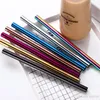 Home 215*12MM Stainless Steel straw Drinking Straws Wide Long Reusable straws Metal Smoothie Straight Straws Fashion Outdoor T2I5280