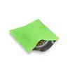 500pcs / lot 7 10cm Mat Blanc Noir Vert Brun Couleur Aluminium Feuille Sacs À Fermeture Éclair Petite Fermeture À Glissière Mylar Feuille Sac Café Thé Nourriture Pa2617