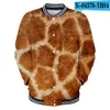 Uniforme de Baseball pour hommes/femmes, émulation de fourrure animale, impression 3D, peau de tigre de girafe, vêtements amusants, sweat-shirt de collège, veste bombardier