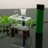 Szklana rura palenia wodohowa mini przenośna kwadratowa butelka z wodą szklaną rurkę