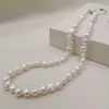 Colliers de perles d'eau douce naturelles collier noir/blanc/rose/violet bijoux fins pour femmes