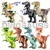 ビッグサイズの恐竜ジュラシック公園フィギュアブロックVelociraptor Tyrannosaurusレックスブロックセット子供動物玩具レンガギフトボックスジュラ紀遊ぶ