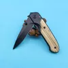 DHL Gratis frakt Butterfly Da44 Överlevnad Pocket Folding Kniv Trähandtag Svart Titanium Finish Blade Tactisk Kniv EDC Pocket Knife