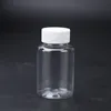 150ML 3OZ شفافة الزجاجات البلاستيكية الفارغة مع الأبيض كاب برغي الصلبة جرة مسحوق السائل تخزين الحاويات وعاء للسفر الحياة اليومية