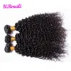 Kinky Curly Virgn Hair 34 Bunds med stängning Brasiliansk obearbetad jungfrulig mänsklig hår med stängning Dhgate Remy Curly Weave Hair 7818380