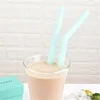 Silicone Straw Set Thick Thin Food Grade Reusable Silicone Straw Milk Juice Bubble Tea Silicone Drinking Straws Set