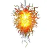 Amerikanska handblåsta ljuskronor LED-lampor Ljus ljuskrona Belysning Orange Guld Vit Vardagsrum Konstglas Hängsmycke Ljus-W