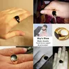Mannen Solitaire Ring Klassieke Mannen Rvs Vinger 18K Vergulde Mode-sieraden Zwarte Emaille Ringen Party Geschenken
