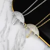 Special Design Gold Plated Full CZ Umbrella Pendant Necklace for Men Women Hip Hop Jewelry Gift for Friend
