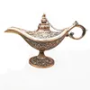 Vintage Aladdin Genie Lamp Novely Artiklar Hemdekoration Retro Alloy Ornament Crafts Storlek Små bröllopsgåva Antik tennbrons koppar