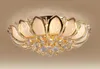 Modern LED Plafoniera di cristallo Lampada da soffitto di lusso Fiore di Lotus di alta classe K9 Chandelier Crandelier Hotel Lobby Villa Pendente Lampadari con lampadine Myy